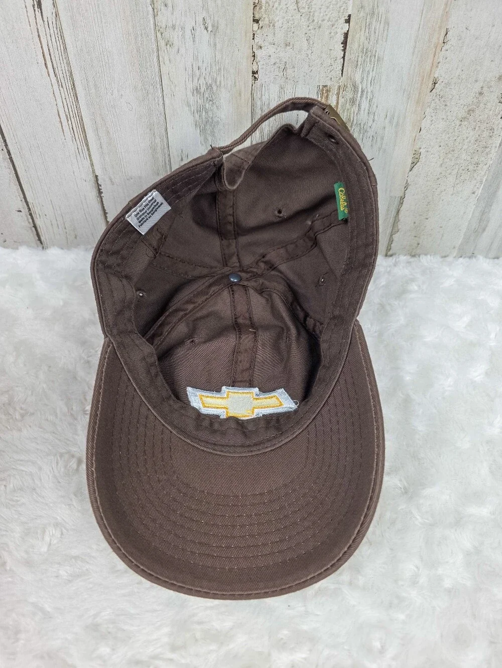 Cabela's Chevrolet Brown Baseball Cap with Yellow Bowtie Logo